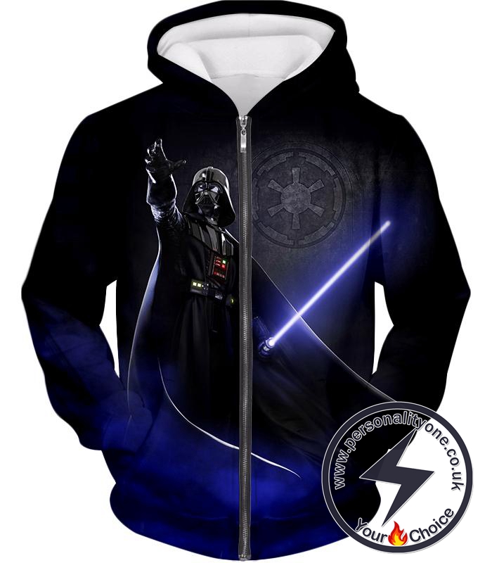 Star Wars Darth Vader Leader of Galactic Empire Awesome Action Black Zip Up Hoodie